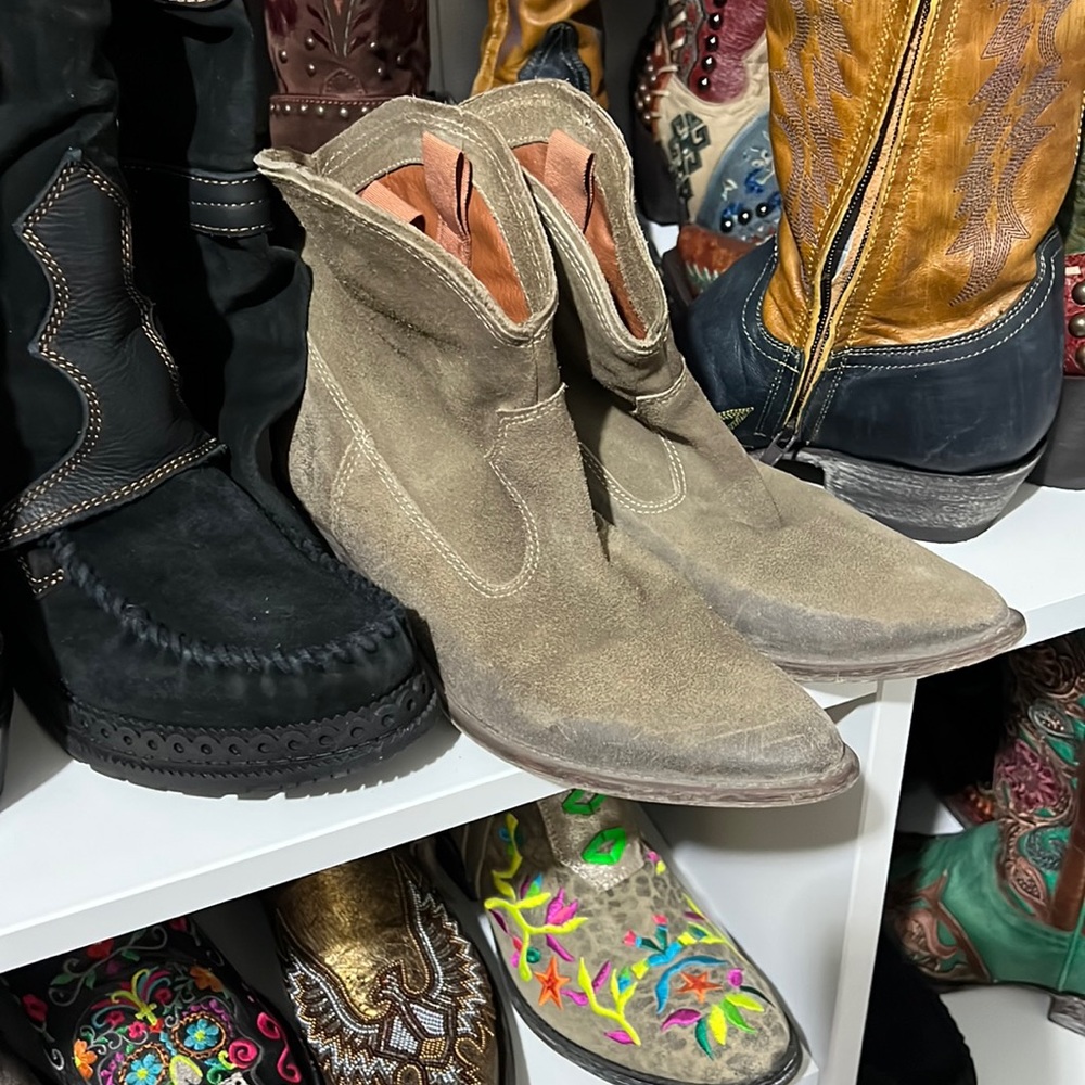 Vintage leather ankle boots